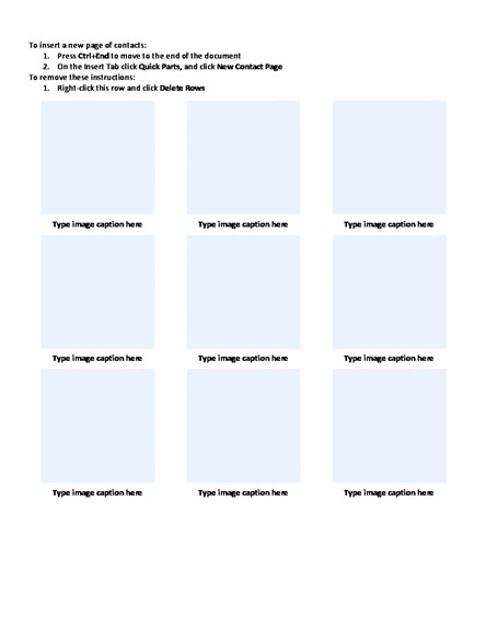 Photo Contact Sheet Template Word Photo Contact with Captions Sheet Template Word Templates