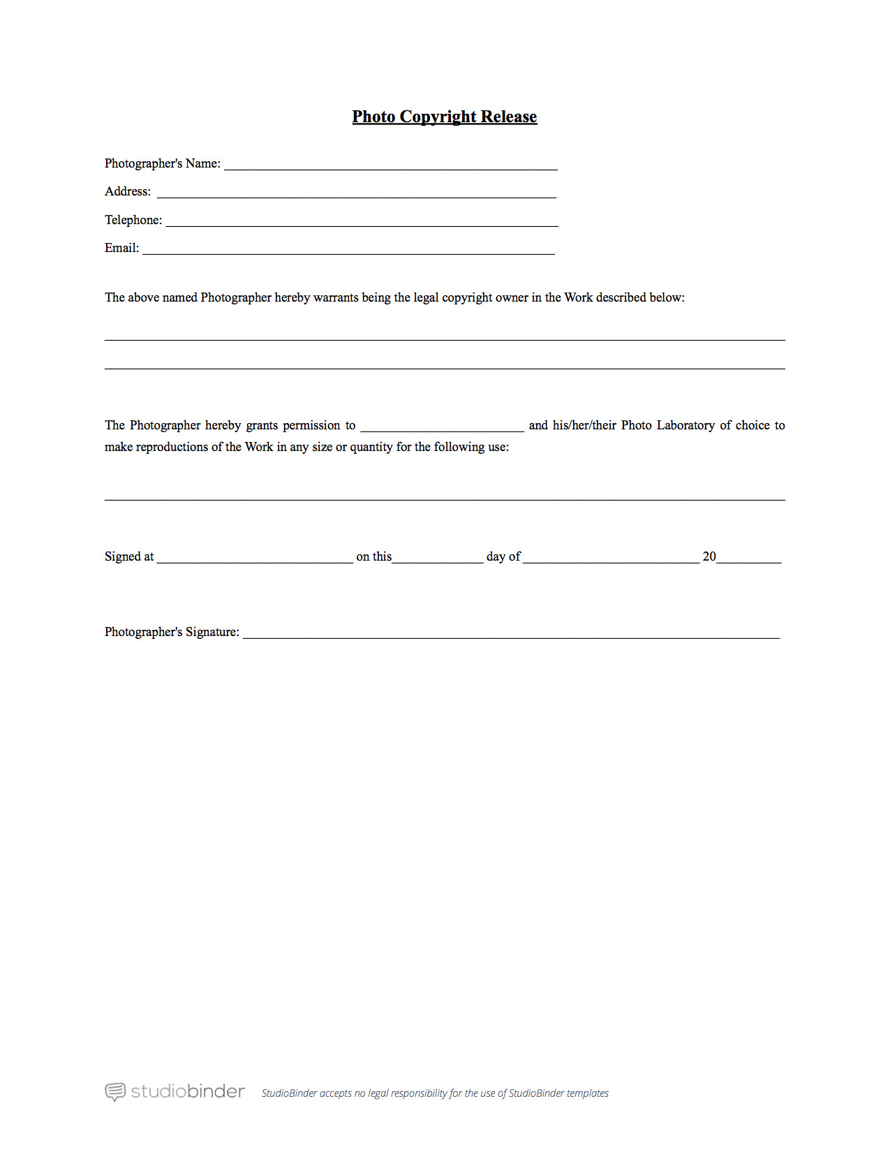 Photographic Release form Template why You Should Have A Photo Release form Template