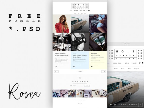 Photoshop Templates Tumblr theme Design Template for Tumblr Freebiesbug