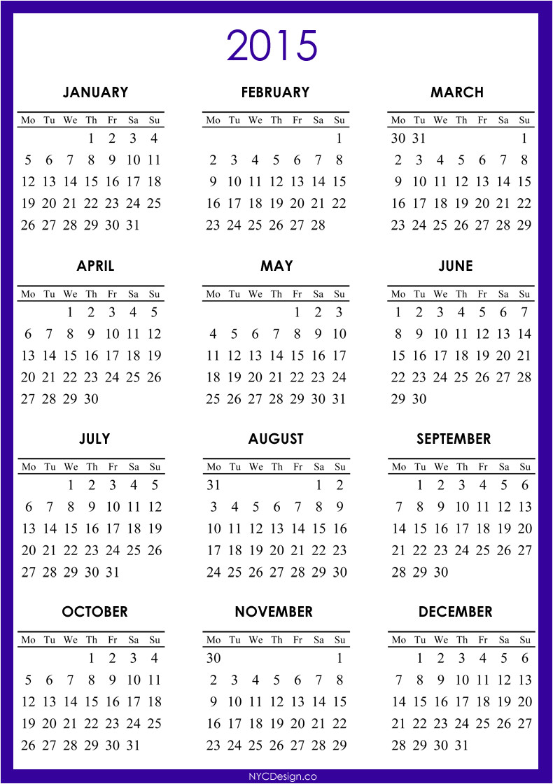 printable 2015 calendar