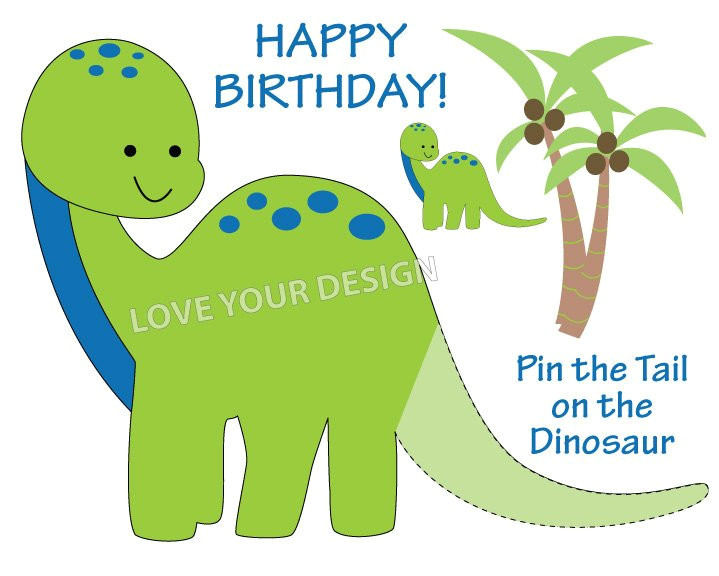 Pin the Tail On the Dinosaur Template Dinosaur Pin the Tail On the Dinosaur Birthday Game You