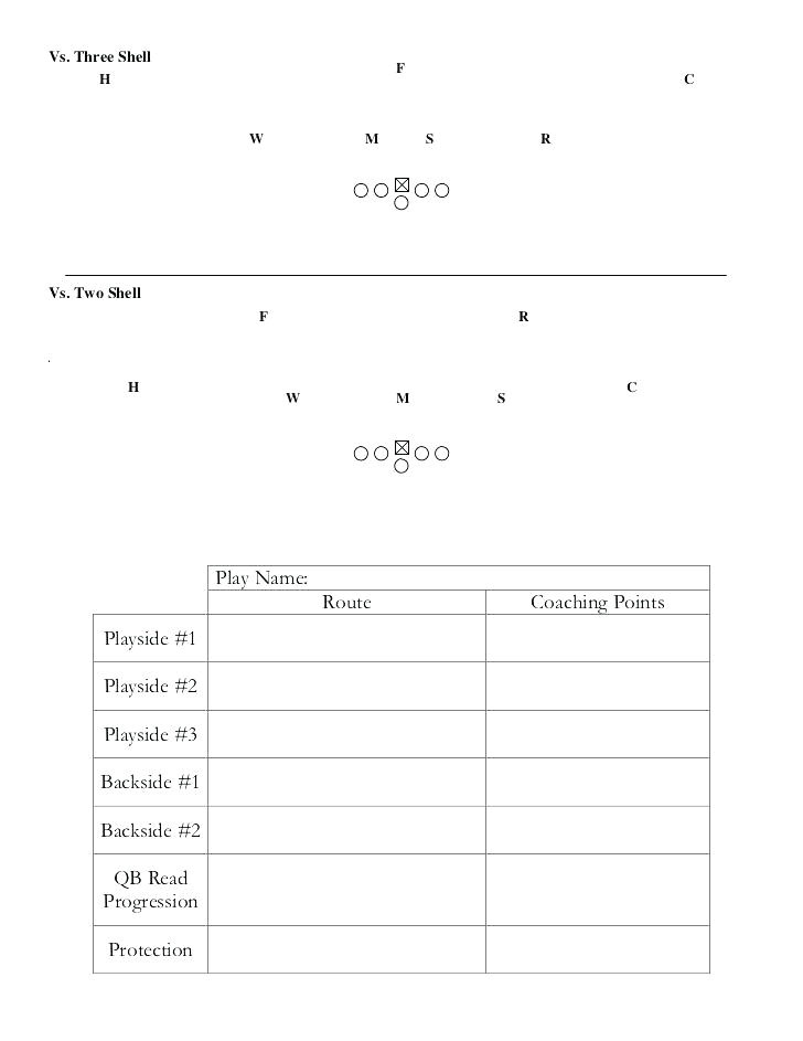 blank football playbook template awesome play sheet