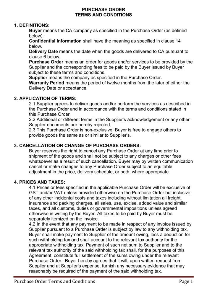 Po Terms and Conditions Template Terms and Conditions Templates to Write Polices for Your