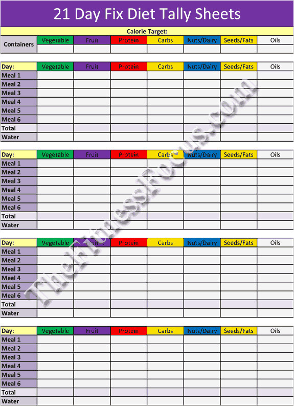 21 day fix workout schedule portion control diet sheets