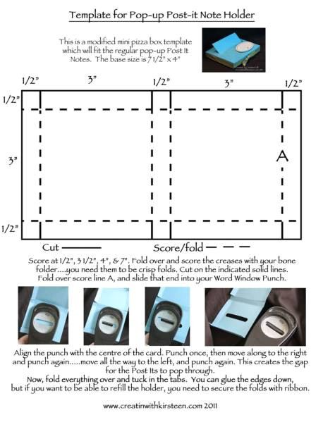 Post It Note Holder Template Pop Up Post It Note Holder Instructions by Kirsteen Gill