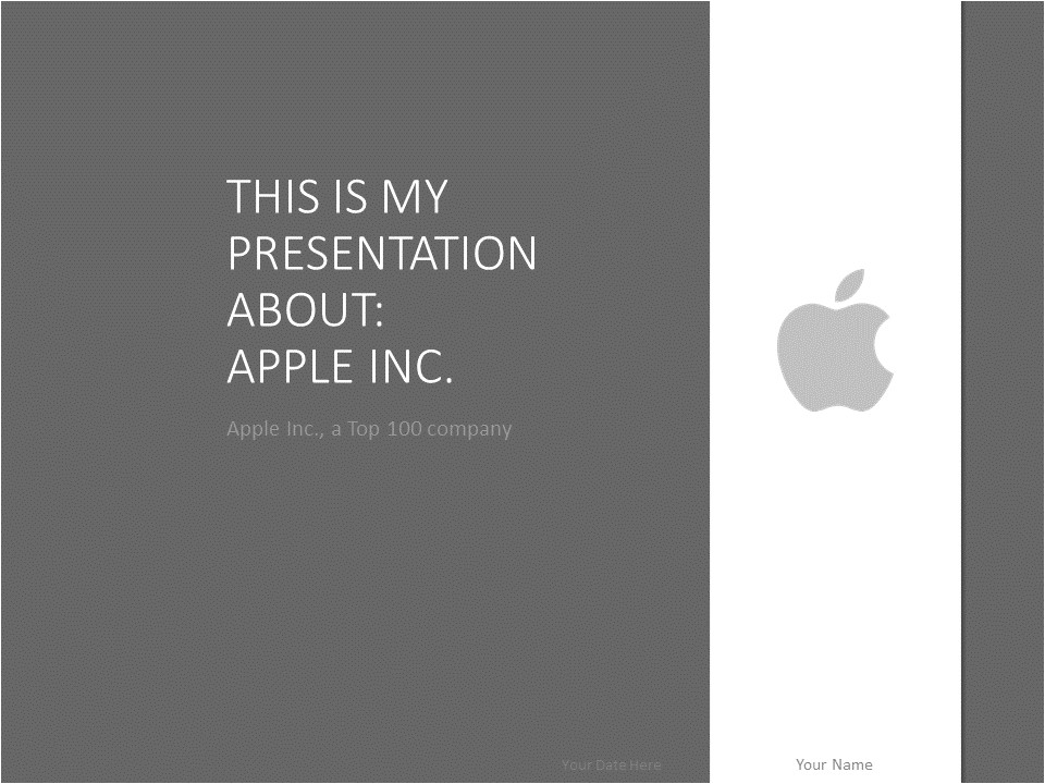 apple powerpoint template grey