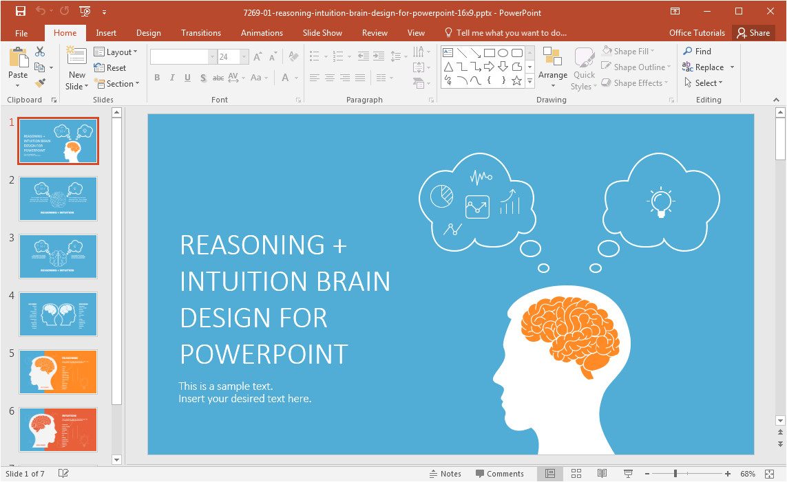 Powerpoint theme Vs Template Left Brain Vs Right Brain Powerpoint Template