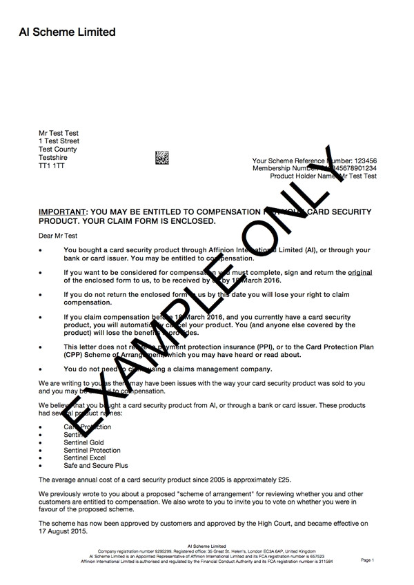 ppi claims letter template