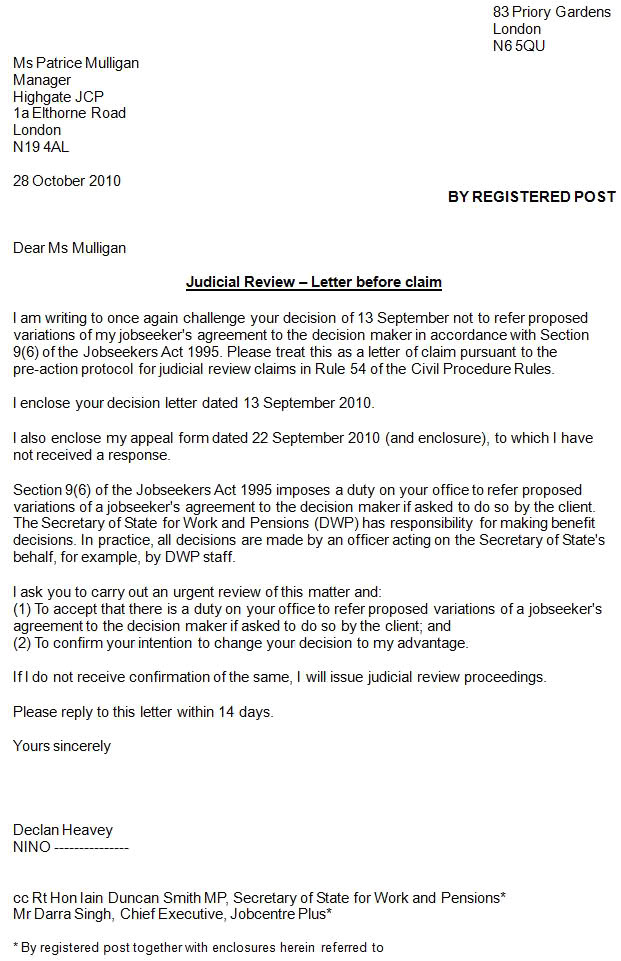 Pre Action Protocol Letter Template Network for Church Monitoring N4cm Blog October 2010