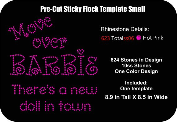 pre cut rhinestone sticky flock template
