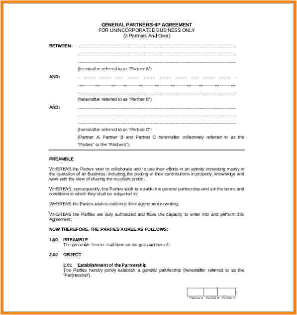 general partnership agreement template