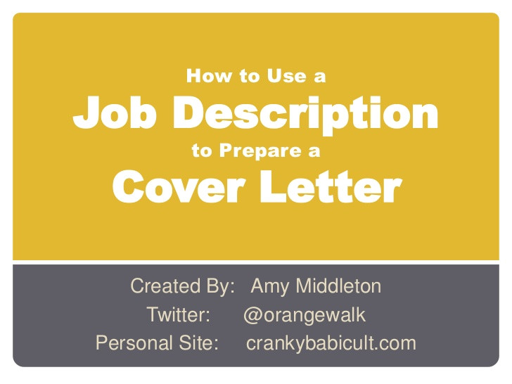 prepare a cover letter using a job description