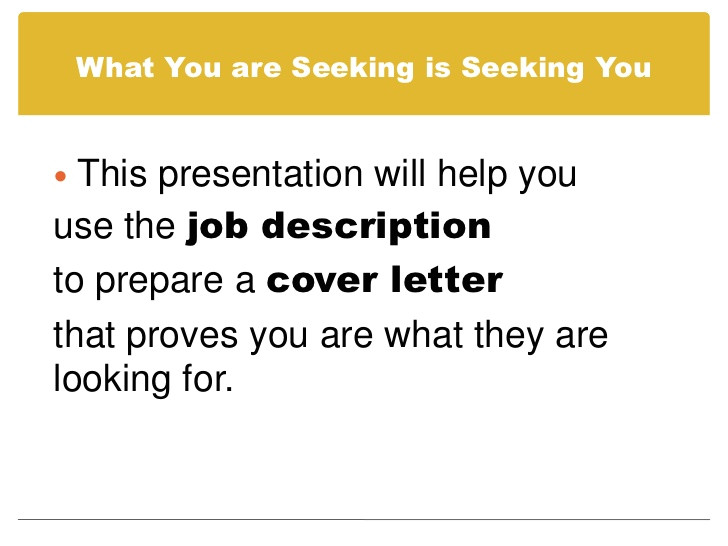 prepare a cover letter using a job description