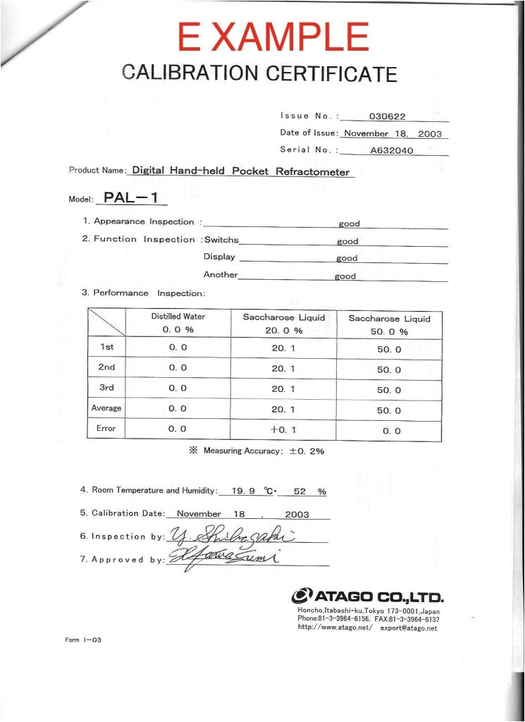 pressure gauge calibration certificate template