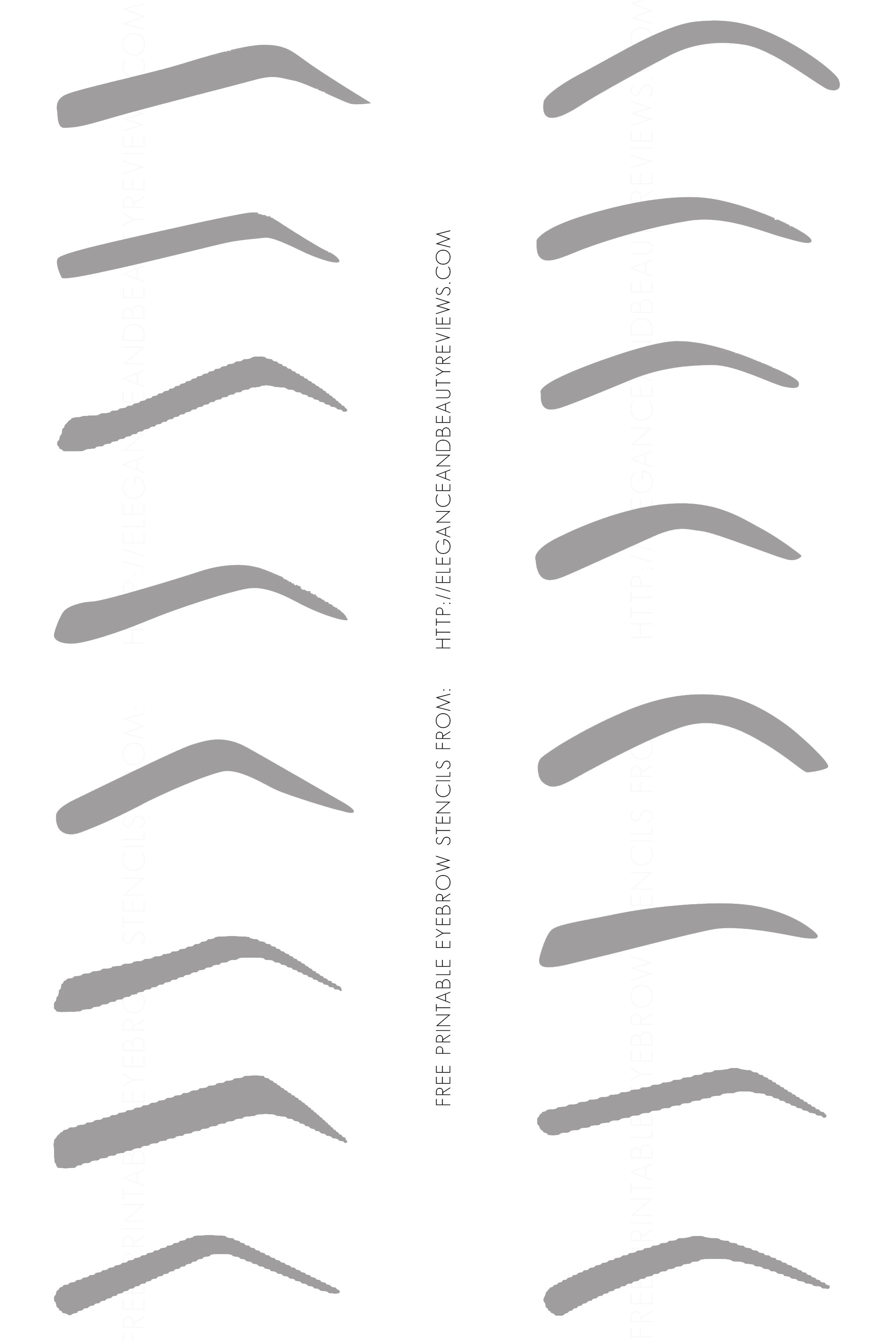 Printable Eyebrow Stencil Template Free Printable Eyebrow Stencils