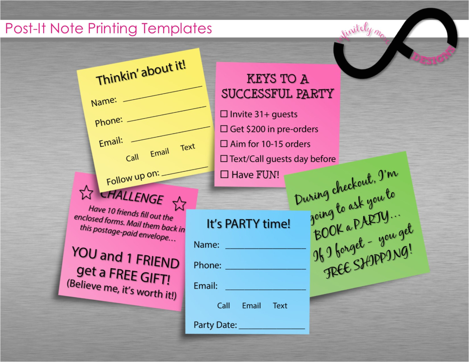 post it note printing templates instant