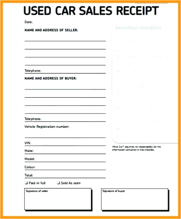 receipt of sale of vehicle motor vehicle bill of sale vehicle sale receipt template uk