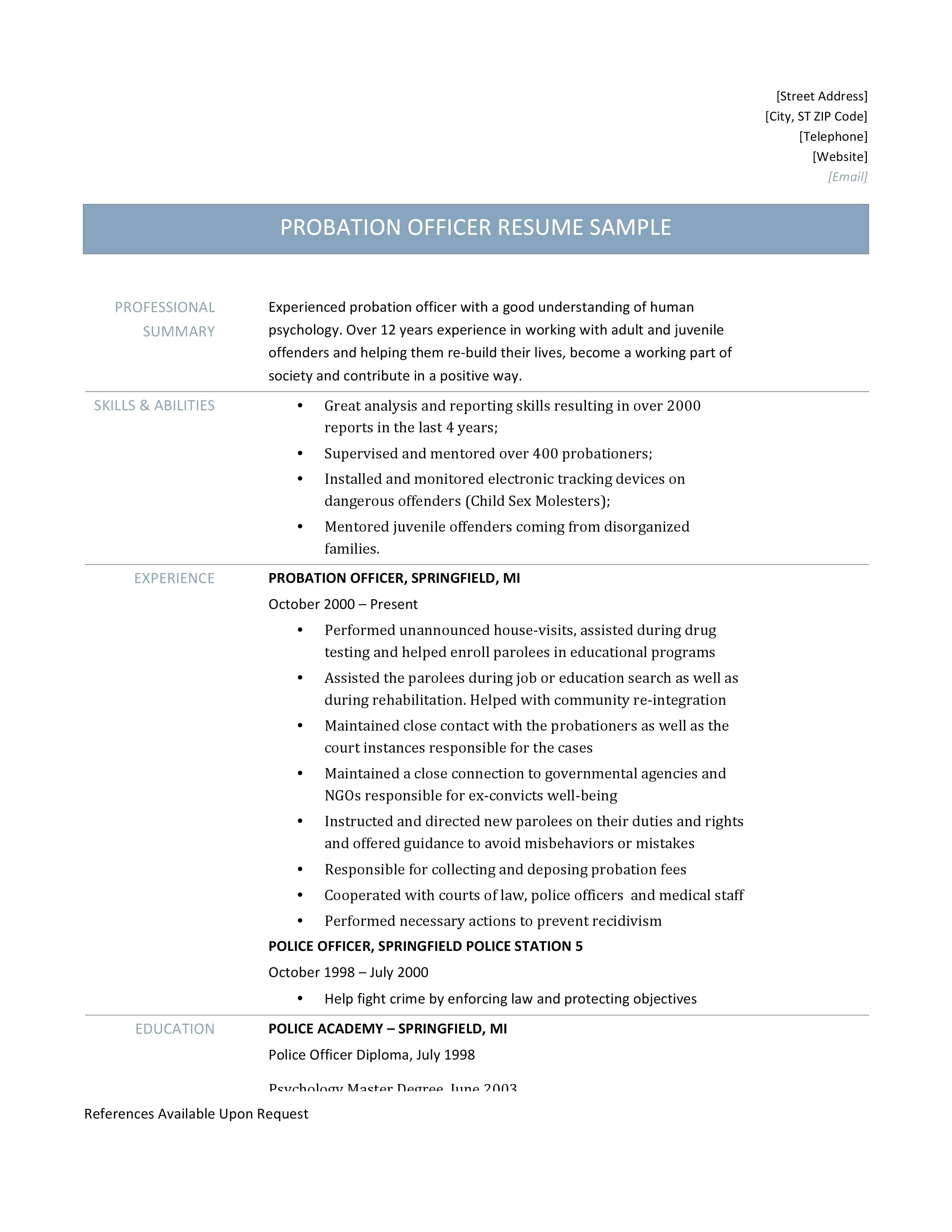 probation meeting template