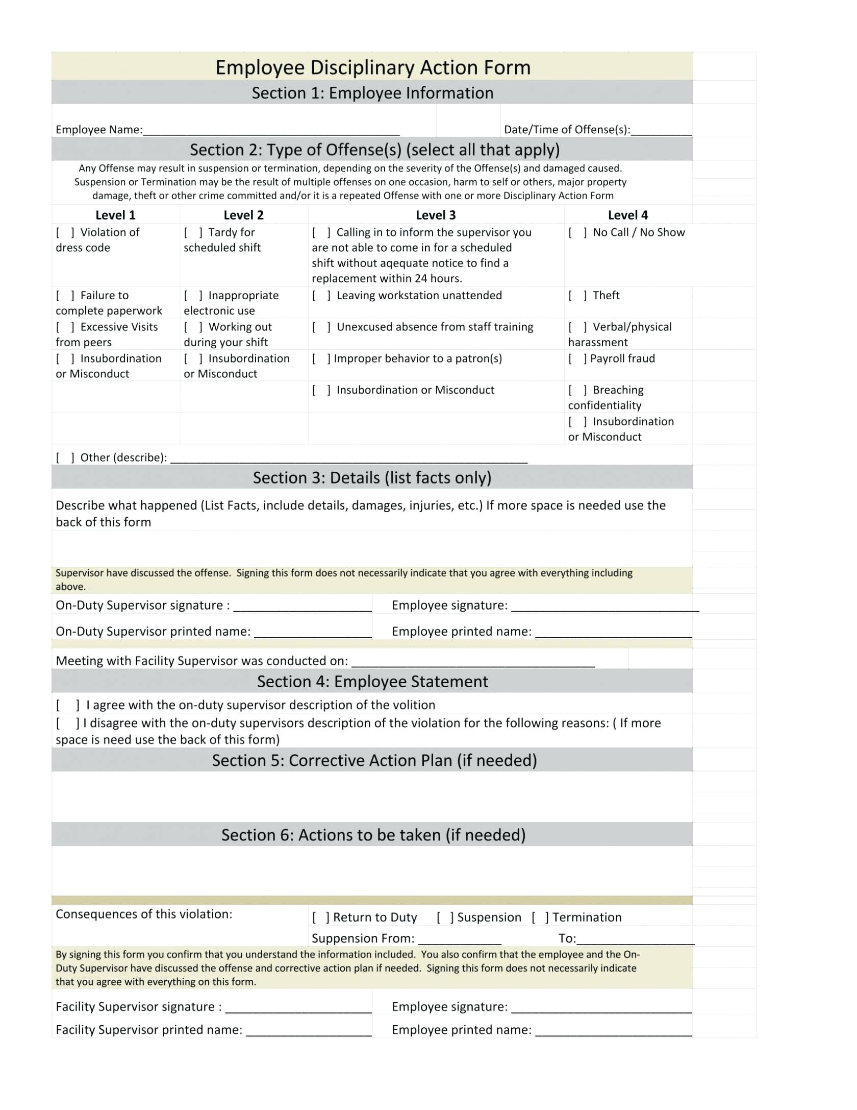 probation meeting template