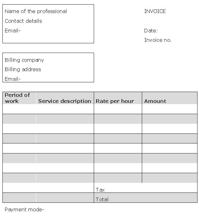reimbursement invoice template