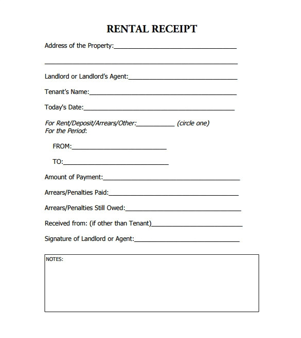 proof of payment receipt template