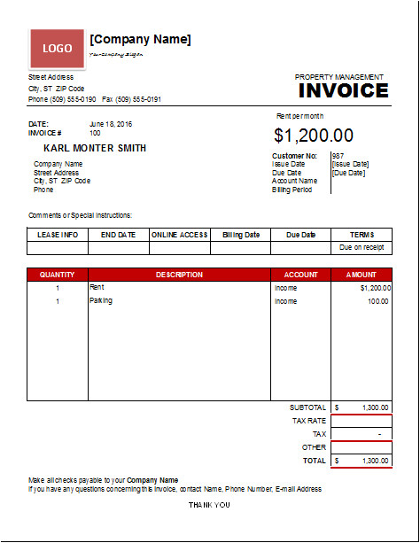 Property Management Receipt Template 1 Property Management Receipt Template Property Management Invoice Template Excel Invoice Templates