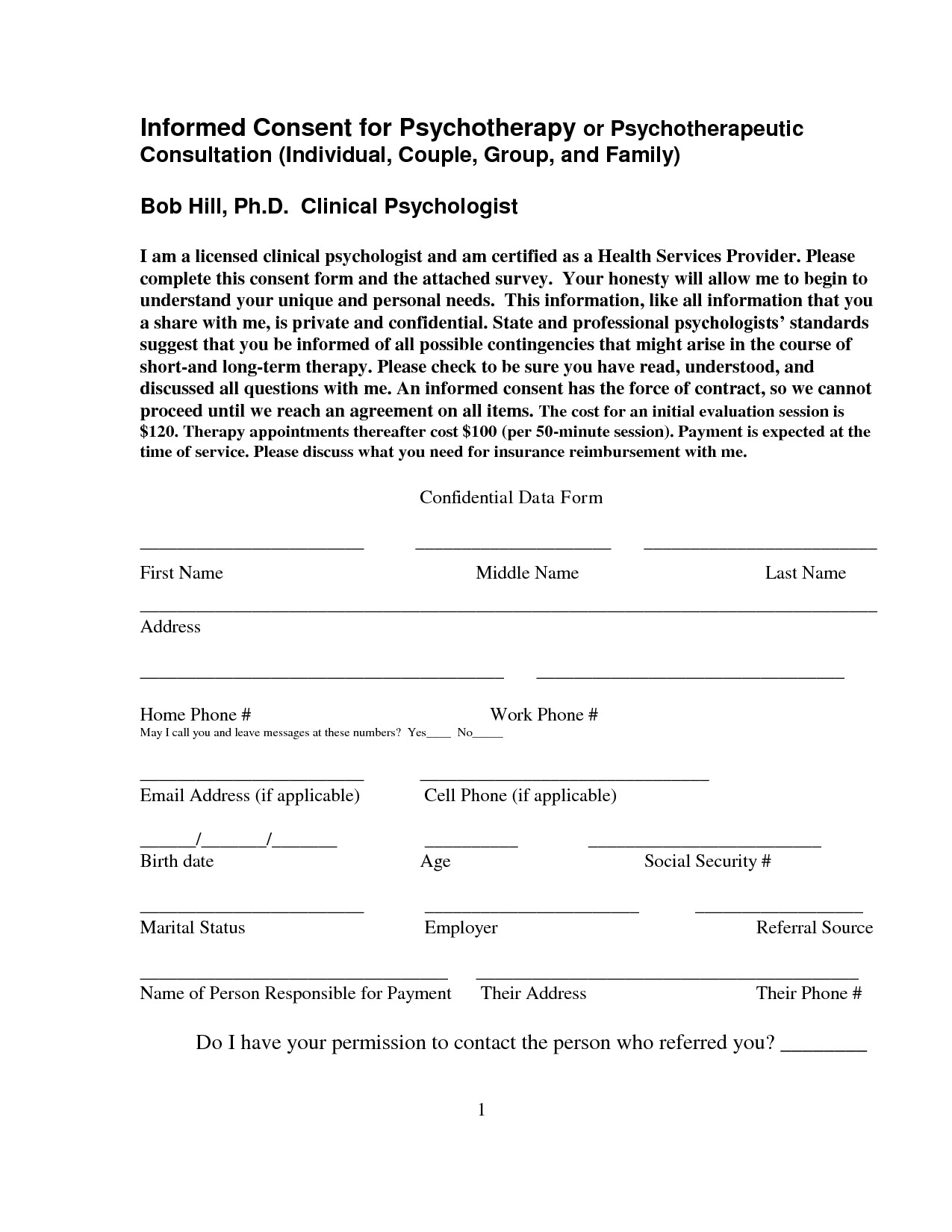 Psychotherapy forms Templates Best Photos Of Psychotherapy Informed Consent Template