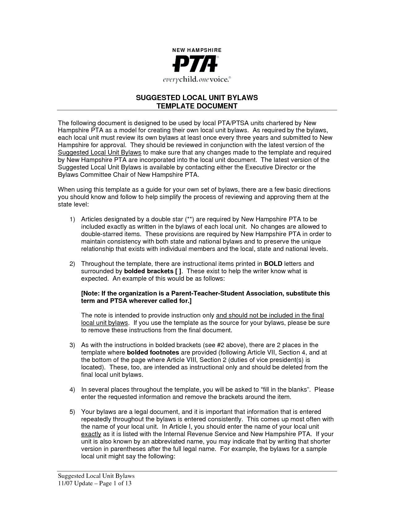 post pta bylaws template 434723