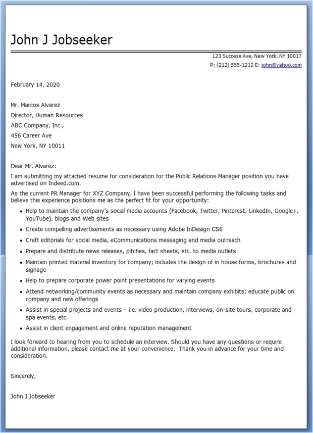 Public Relations Officer Cover Letter Cover Letter Public Relations Manager Resume Downloads