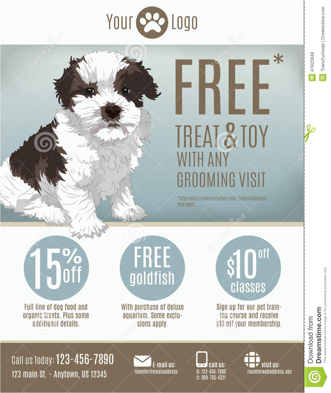 puppy for sale flyer templates