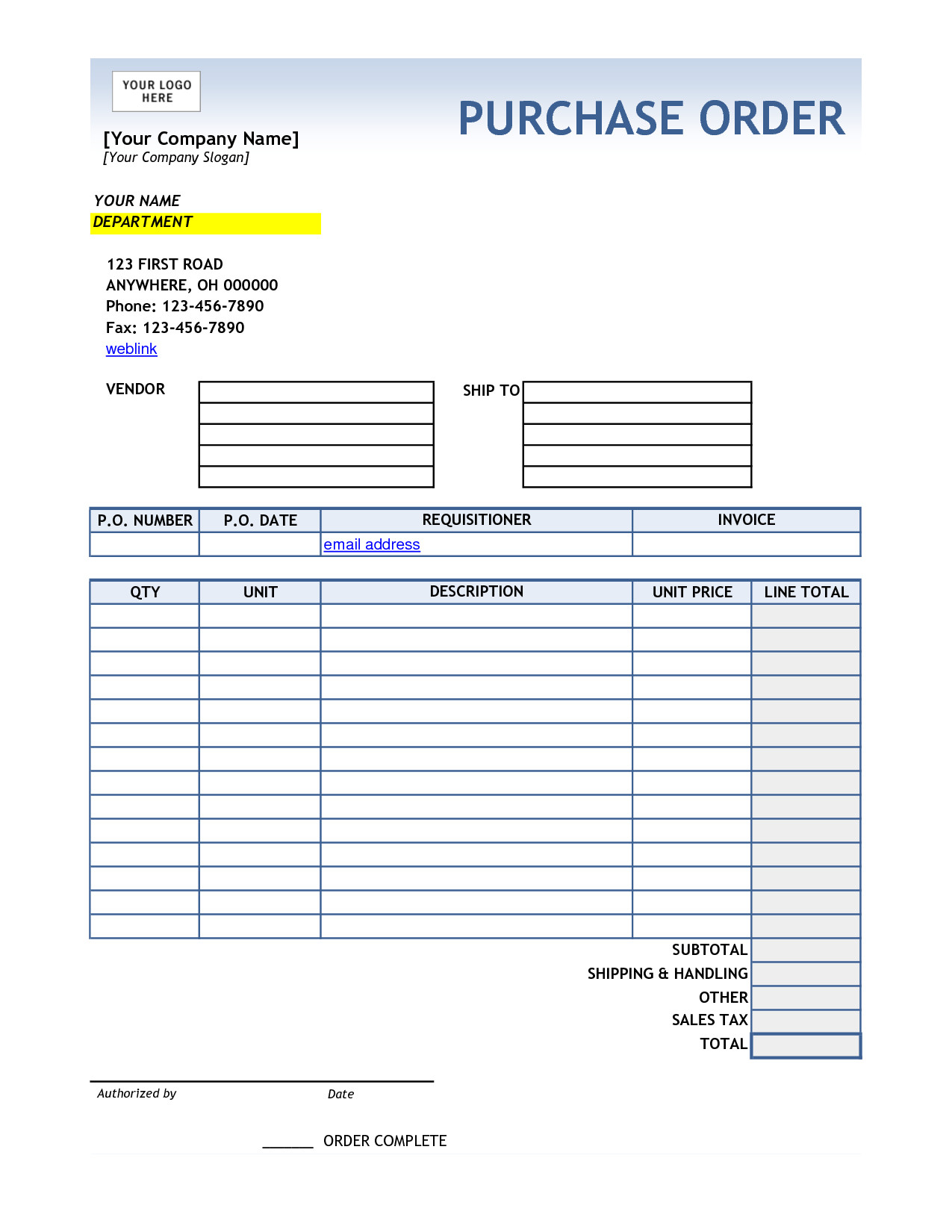 post free printable purchase order template 254048