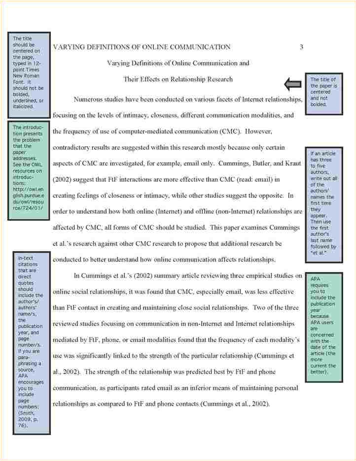Purdue Owl Apa format Template Apa Annotated Bibliography Sample