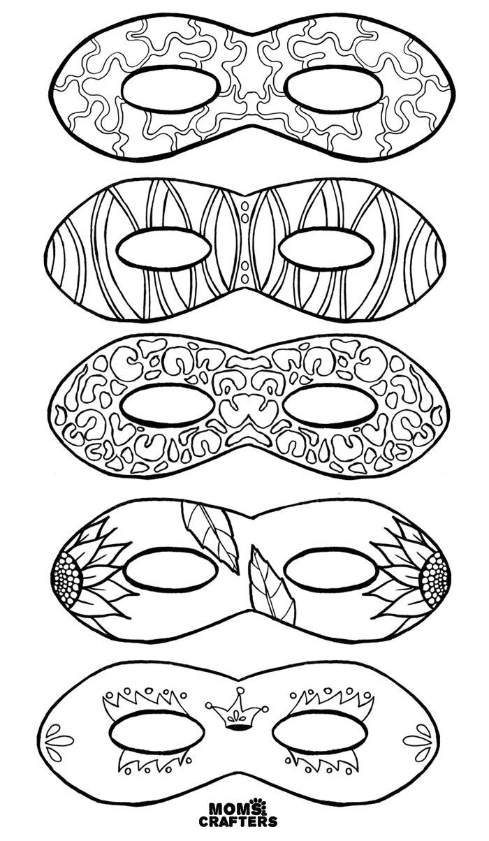 purim mask coloring pages