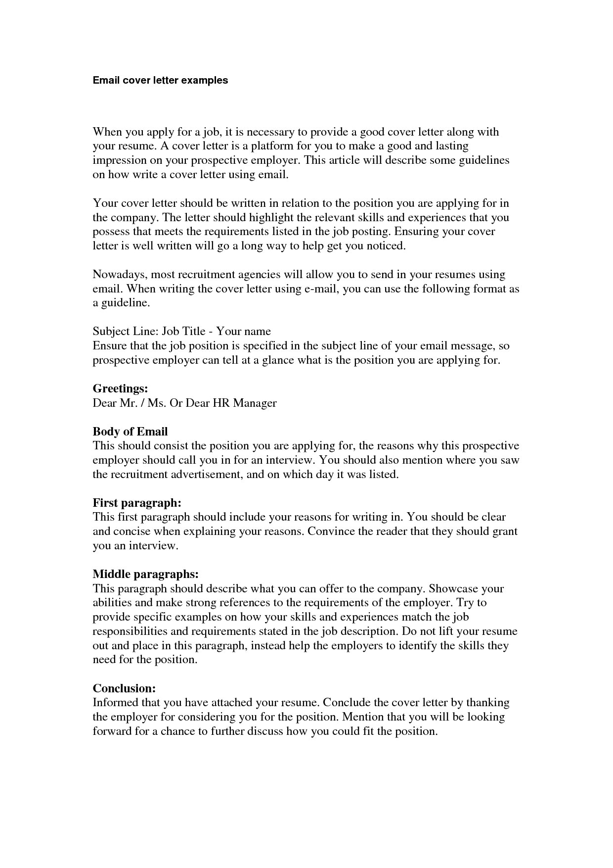 qualities of a good cover letter