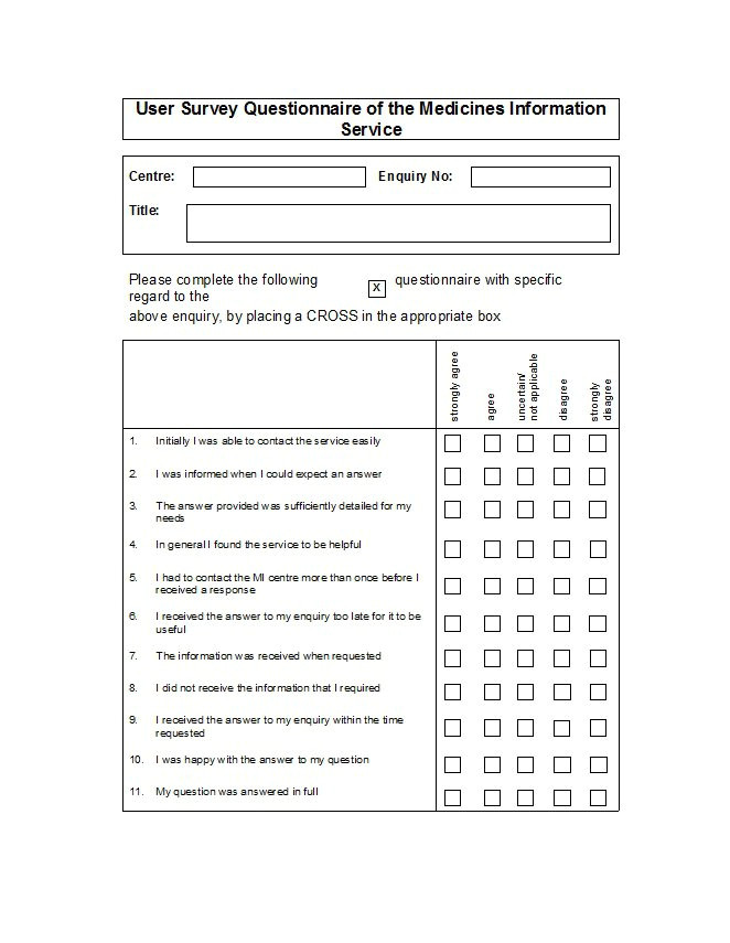 Questionnaire Layout Template 30 Questionnaire Templates Word Template Lab