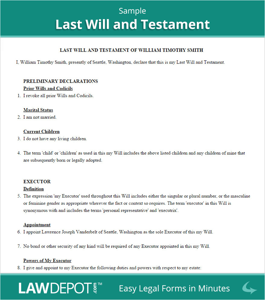 Quick Will Template 1 Quick Will Template Writing Last Will and Testament for Free Sludgeport919