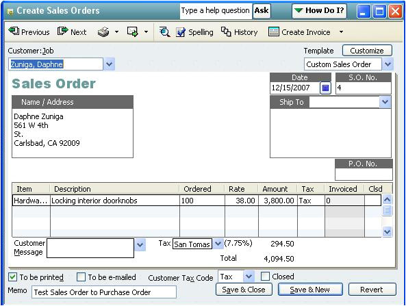 qodbc desktop how to link purchase orders to sales orders