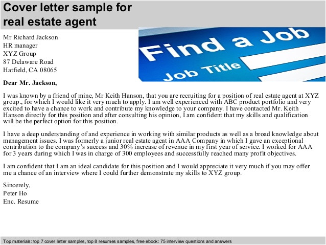 real estate agent cover letter 39611679