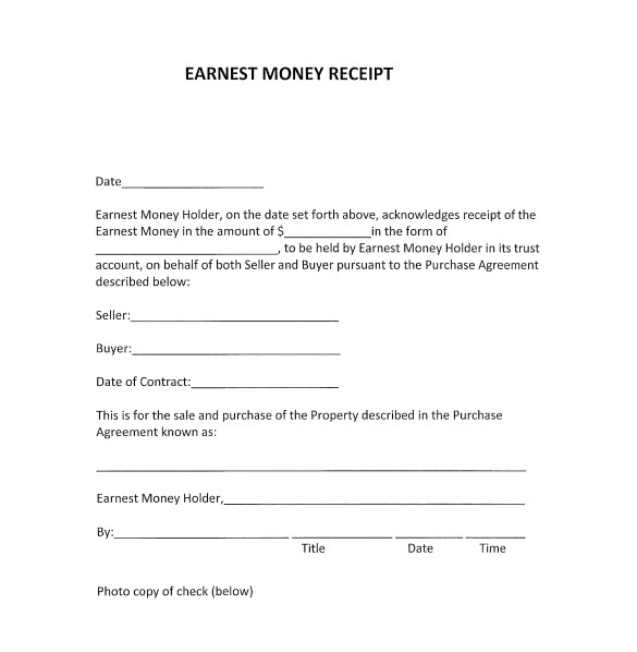 money receipt template