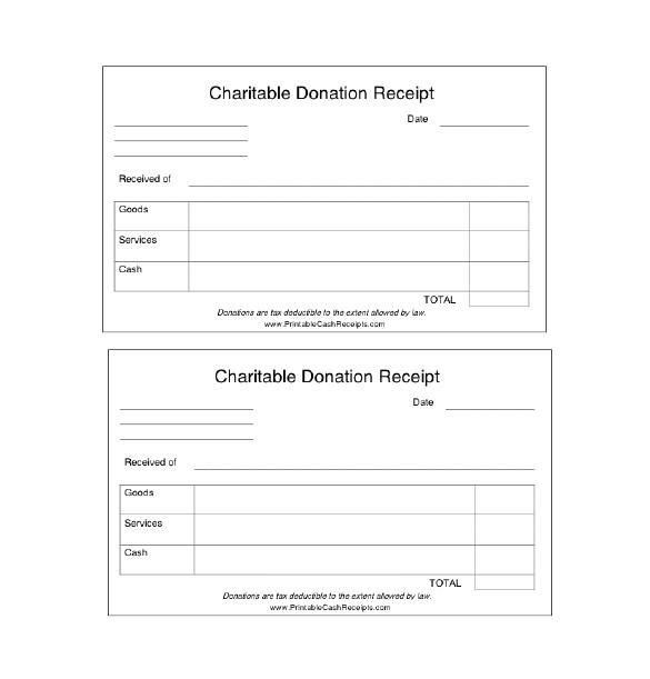 donation receipt template