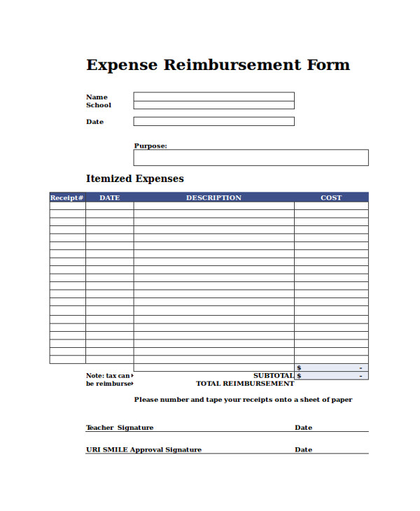 reimbursement form