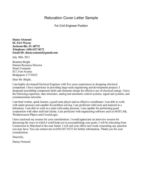 Relocation Cover Letter Samples Free Mechanic Cover Letter Examples Relocation Cover Letter