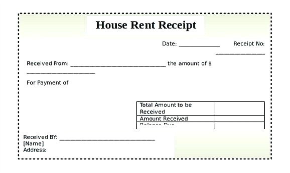 apartment rental receipt template