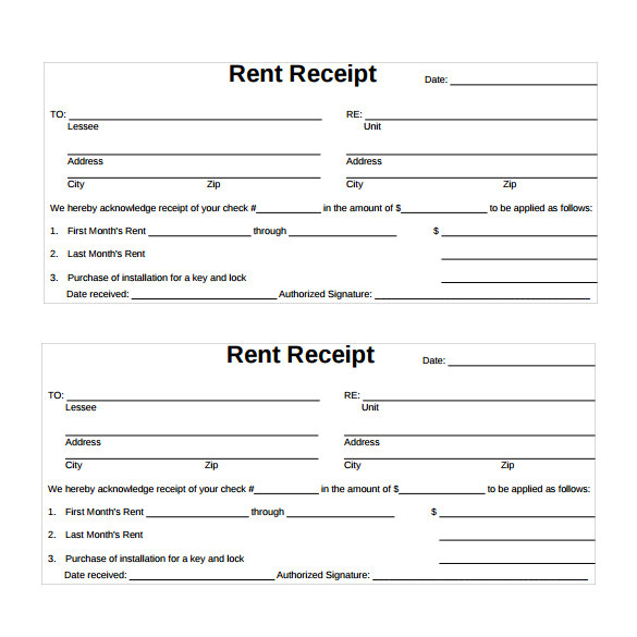 rent receipt template