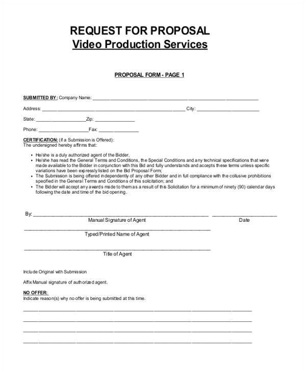 sample video proposal form