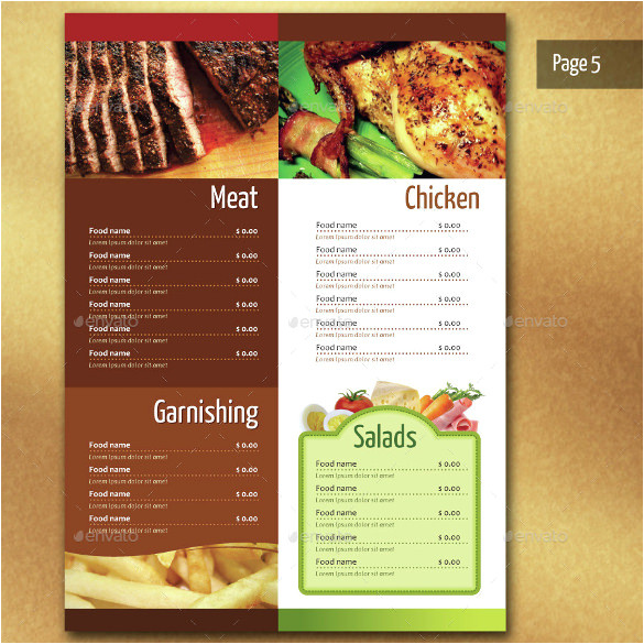 restaurant menu design templates