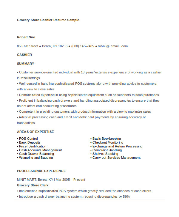 Resume Sample for Cashier at A Supermarket 6 Cashier Resume Templates Pdf Doc Free Premium