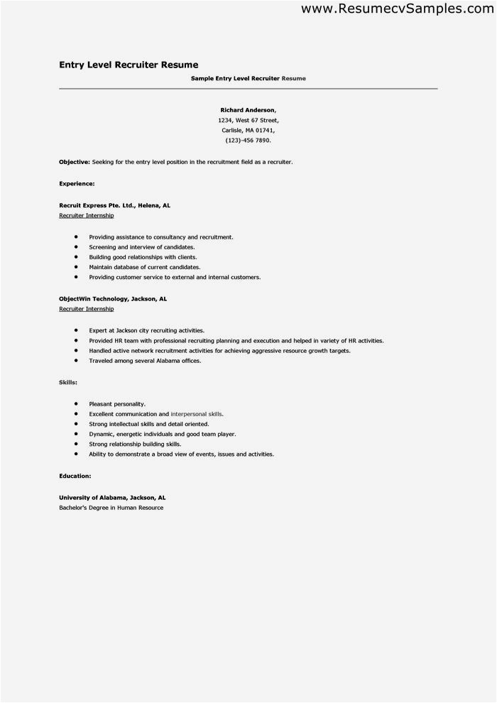 entry level job resume examples