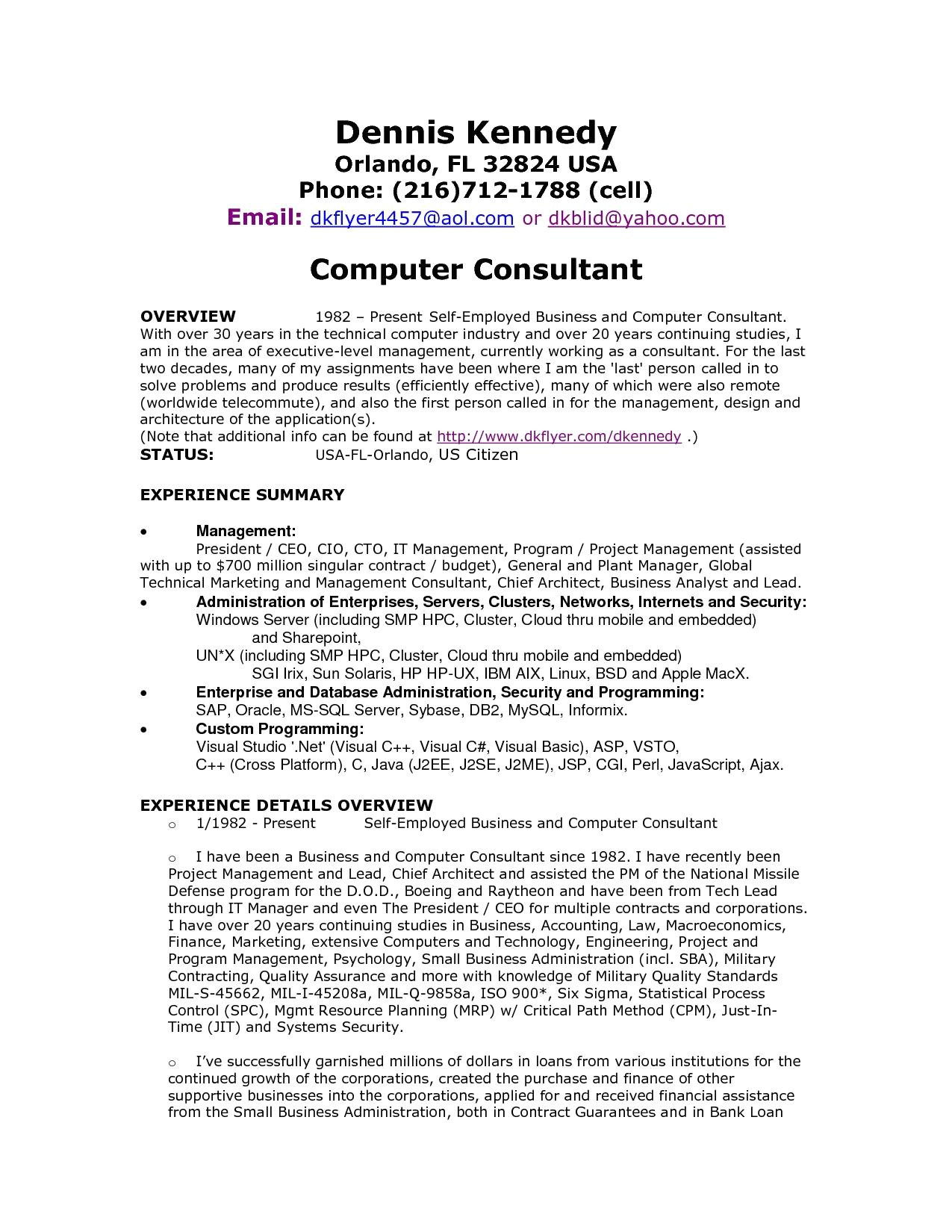Resume Samples for Self Employed Individuals Resume Samples for Self Employed Individuals Luxury Sample