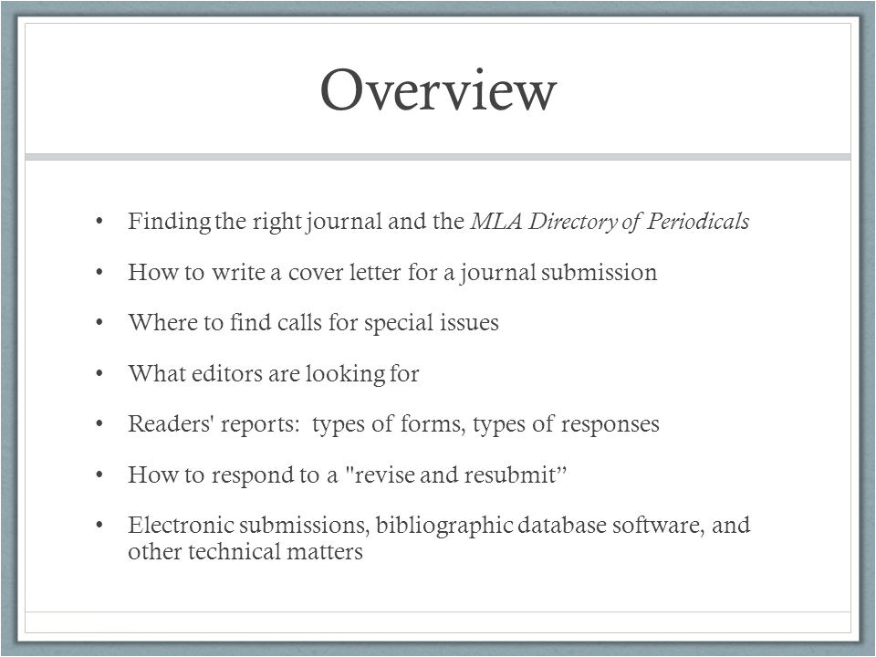Revise and Resubmit Cover Letter Journals and Manuscript Submissions Ppt Video Online